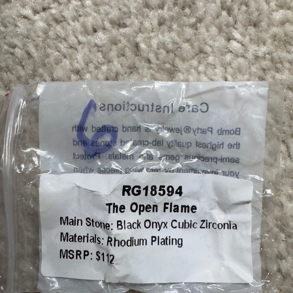 NWT BP rhodium plating ring THE OPEN FLAME size 6 - Picture 4 of 5